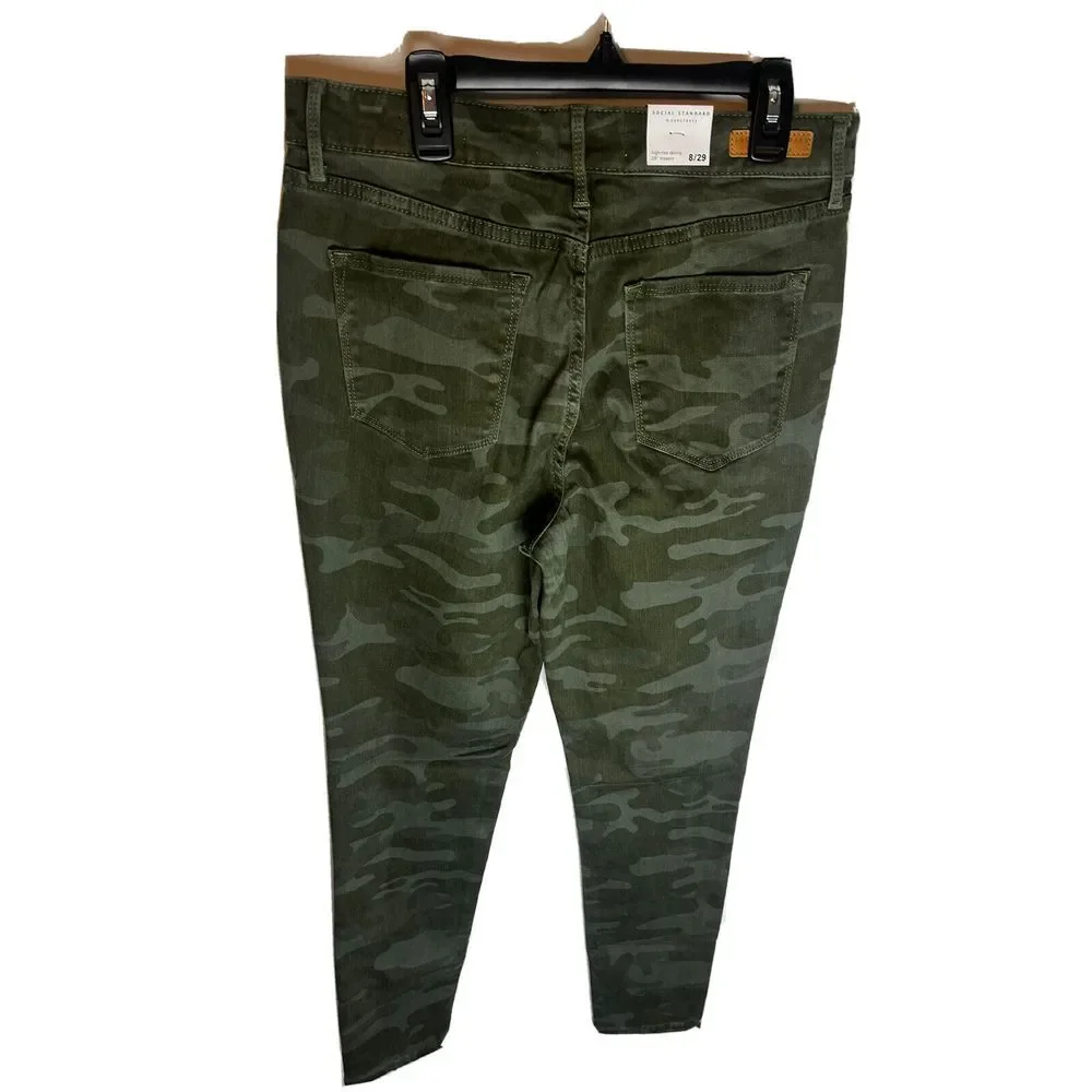 Social Standard Sanctuary Camouflage Camo High Rise Jeans Pant Skinny Ankle 8/29